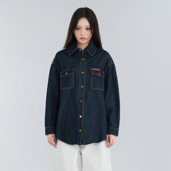 Vintage Blue Early Spring Denim Coat Women's 2025 New Washed Loose All-match Cardigan Jacket Top