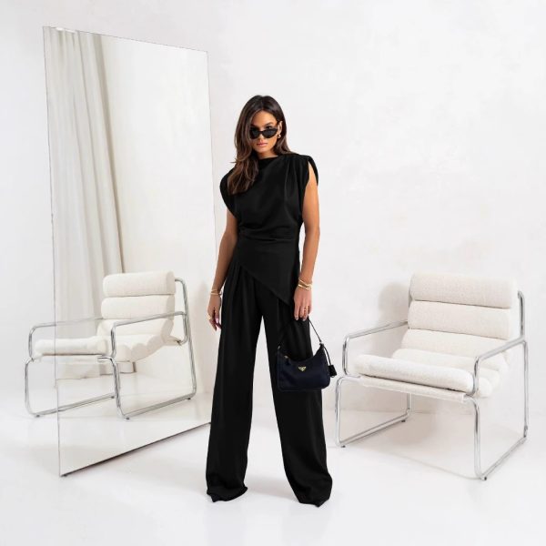 O1CN013Xc93M1ludRkTcjOm_2019054879-0-cib Fashionable solid color irregular short sleeved set