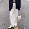 White high waisted jeans for petite women in the Spring and Autumn 2025 collection, slim and loose fit, straight leg wide leg pants