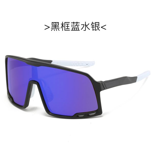 Fashionable cycling glasses, outdoor sports glasses with integrated large frame sunglasses, colorful reflective mercury sunglasses
