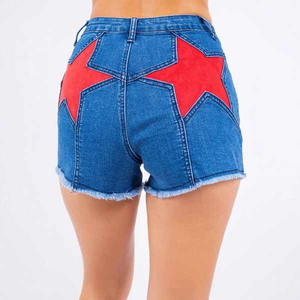 O1CN01LPNTr51DEmJeyU57L_3301040185-0-cib High Quality Sexy Women's Splicing Pentagram Cowboy Shorts Hot Pants New Style