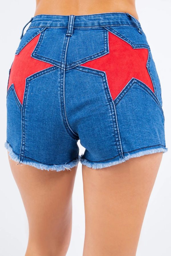 O1CN01RmsI4q1DEmJbWNohu_3301040185-0-cib High Quality Sexy Women's Splicing Pentagram Cowboy Shorts Hot Pants New Style