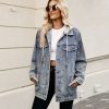 New versatile classic retro classic loose denim jacket top
