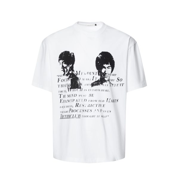 O1CN01TZFgPu279qWDQpEVI_2871887755-0-cib 2025 summer vintage Bruce Lee, small collar design, men's loose short sleeved T-shirt