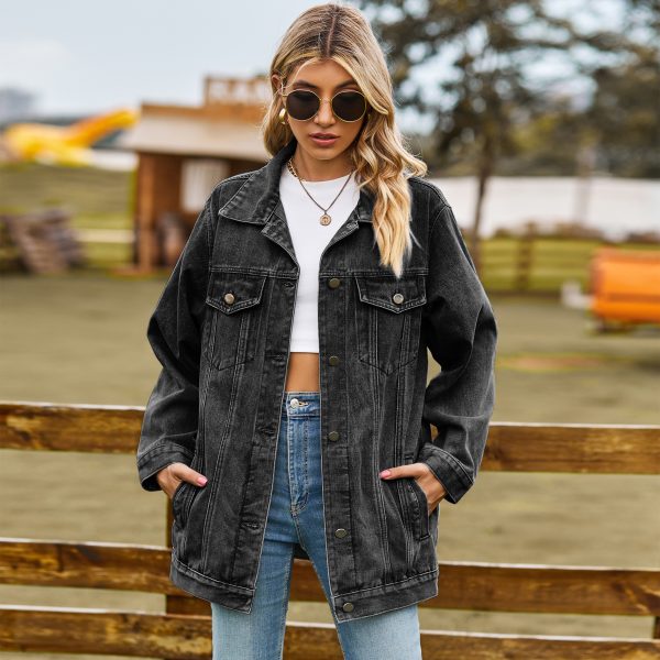 New versatile classic retro classic loose denim jacket top