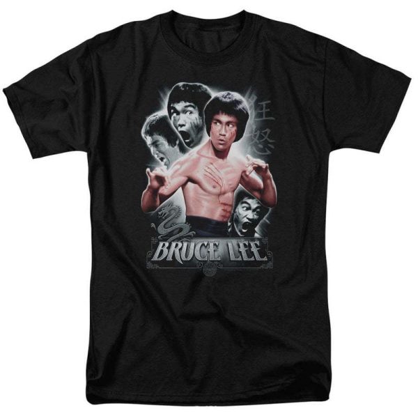 Chinese style Kung Fu heavyweight pure cotton Bruce Lee master, retro classic men's loose T-shirt for foreign trade