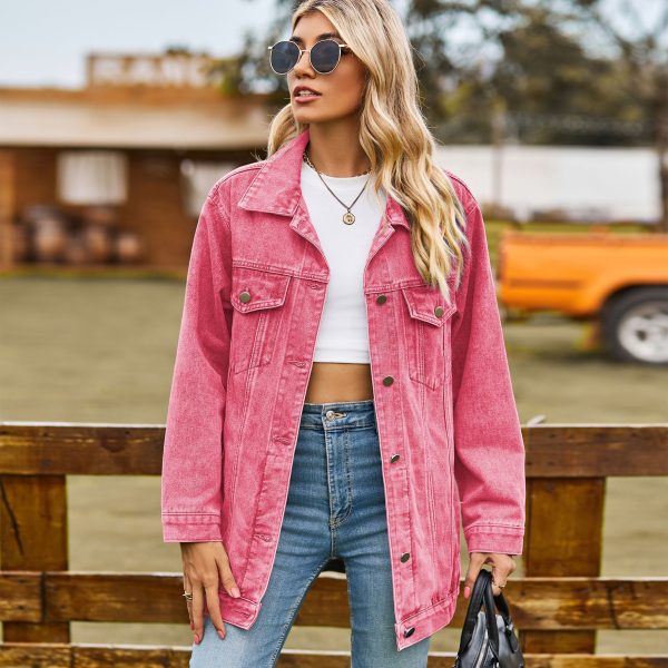 New versatile classic retro classic loose denim jacket top