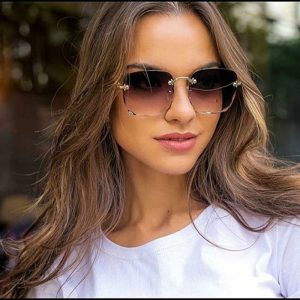 O1CN01gAlrHE1mCUZx5i9zT_2212555564918-0-cib Trendy square sunglasses with large frames, frameless sunglasses with cut edges