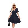 Summer women's fashion, V-neck dress, casual dress
