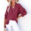 Button long sleeved solid color top women's shirt loose pure cotton pullover