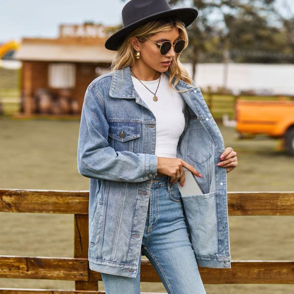 New versatile classic retro classic loose denim jacket top