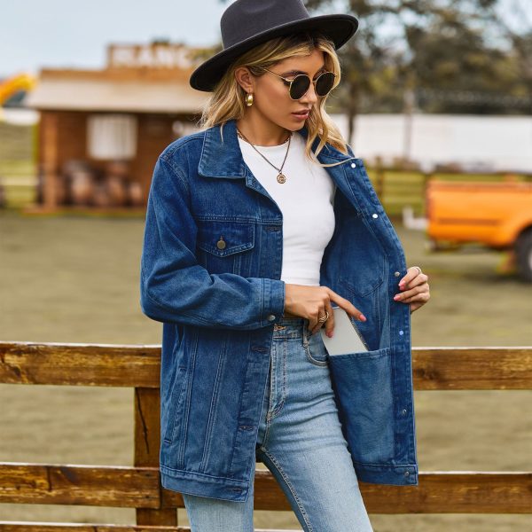 New versatile classic retro classic loose denim jacket top