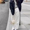 White high waisted jeans for petite women in the Spring and Autumn 2025 collection, slim and loose fit, straight leg wide leg pants