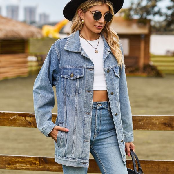 New versatile classic retro classic loose denim jacket top