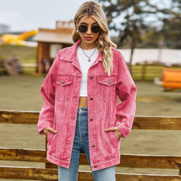 New versatile classic retro classic loose denim jacket top