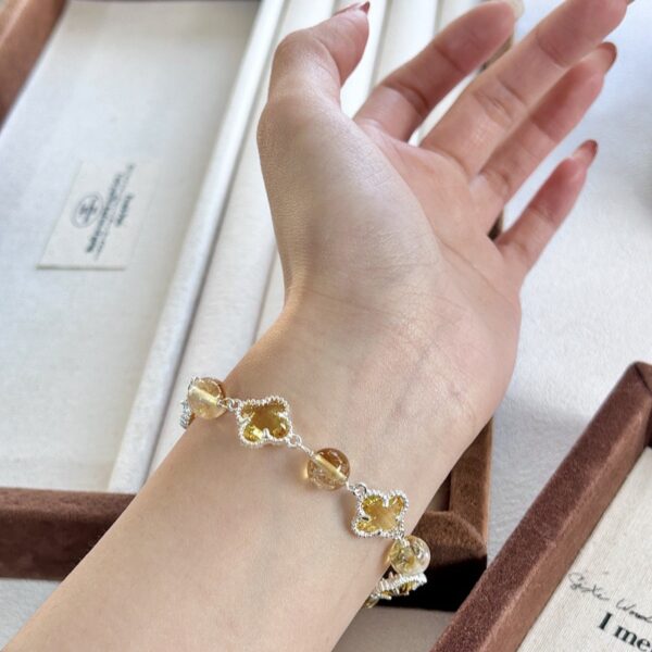 Dreamy Series Original Natural Gemstone Four-Leaf Clover Bracelet - Handcrafted Premium Jewelry