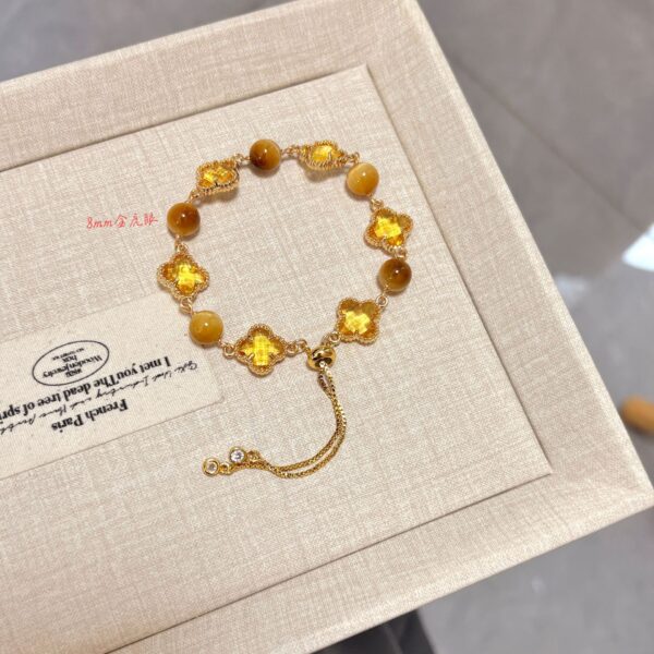 Dreamy Series Original Natural Gemstone Four-Leaf Clover Bracelet - Handcrafted Premium Jewelry